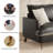 83.5" Roll Arm Loveseat Sofa, Reversible Faux Leather and Corduroy Upholstered Couch with Deep Seats, 2 Throw Pillows Included for Living Room & Home Office-1361340593