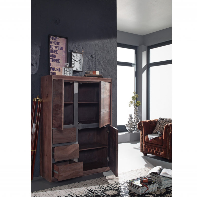 Sydney 102cm Solid Wood Sideboard, Smoked oak
