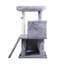 Grey Double - Layer Cat Tree Featuring House And , Made Of Particleboard Flannel, 19.7 Inches Deep, 17.7 Wide, 34 High, 25.71 Lbs, Secure Build, Two Sleeping Zones, On Top, Easy To Follow Assembly