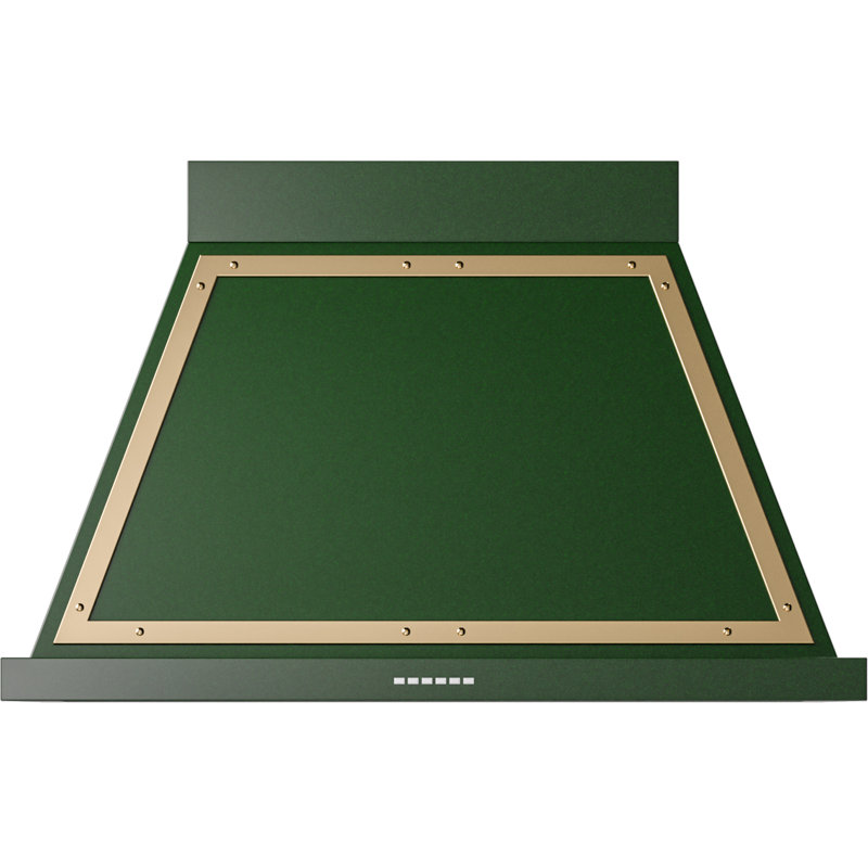 ILVE Nostalgie II Series Noblesse 40 inch Wall Mount Range Hood with 600 CFM, Emerald Green/Brass