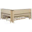 Lit de jour double en bois avec tablettes de rangement et lit gigogne