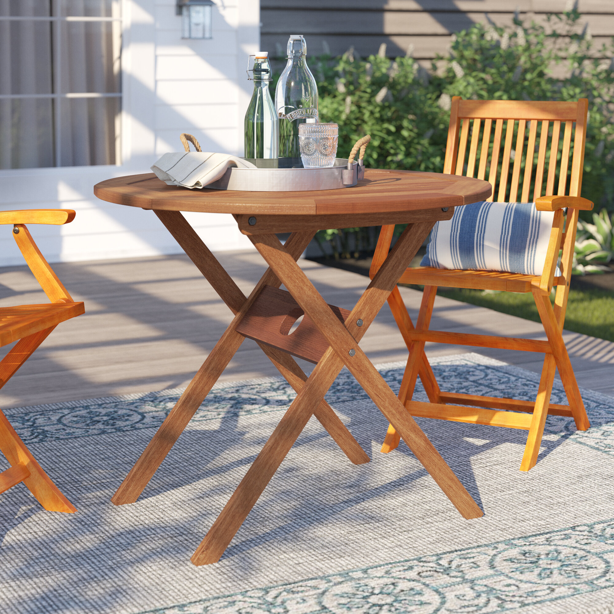 Wood and discount metal bistro set