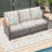 69.7" Wide Outdoor Wicker Patio Sofa, Deep Seating Outdoor Couch With Cushions For Porch Garden-968385610