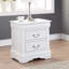 Table de chevet en pin massif blanc pour la chambre à coucher - Rangez vos effets personnels avec 2 tiroirs pour une expérience luxueuse