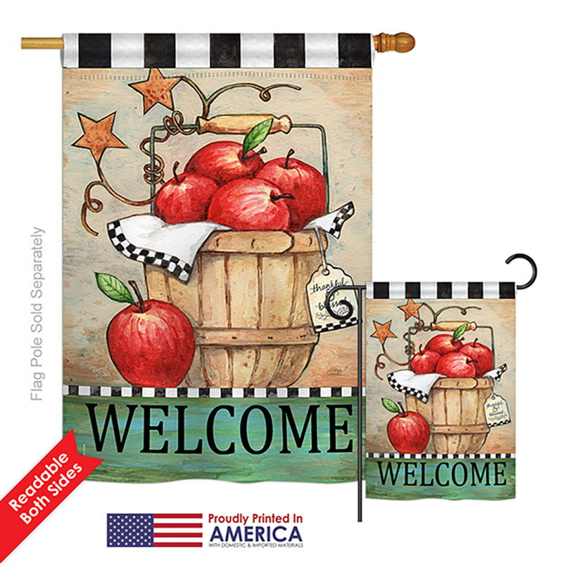 Ensemble de 2 drapeaux 2 pièces en polyester pour fruits de nourriture apple