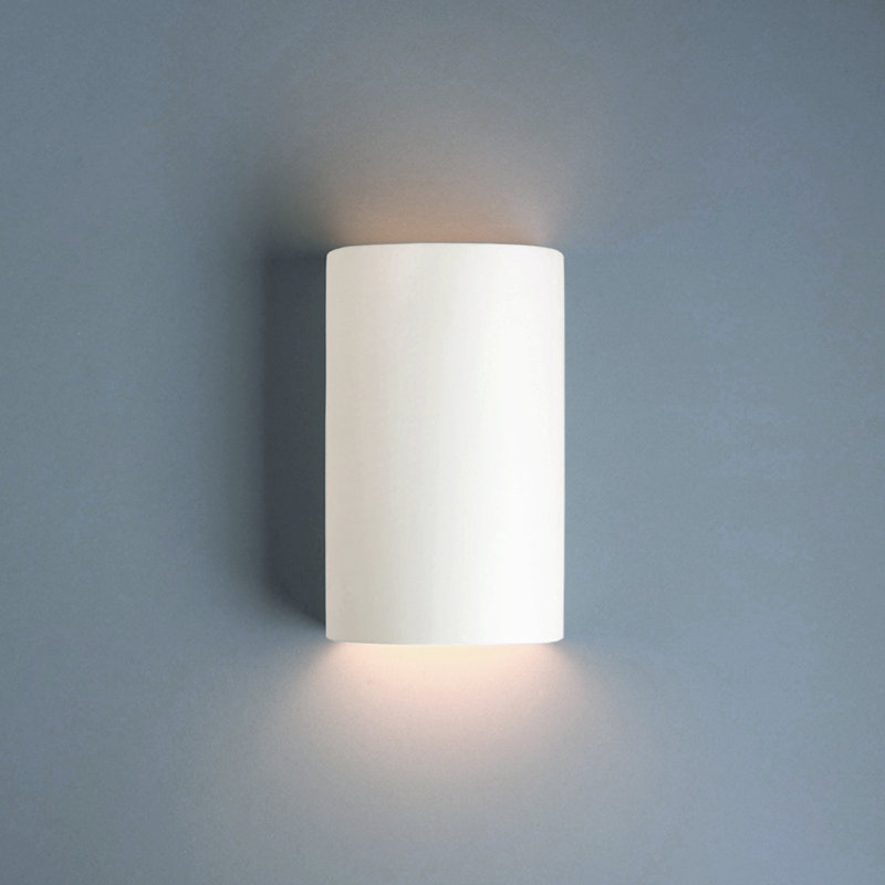 Applique murale 1 lumière Pacursa, H 9,5 po x l 5,75 po x P 4,5 po, Blanc mat, Incandescente (non incluse)