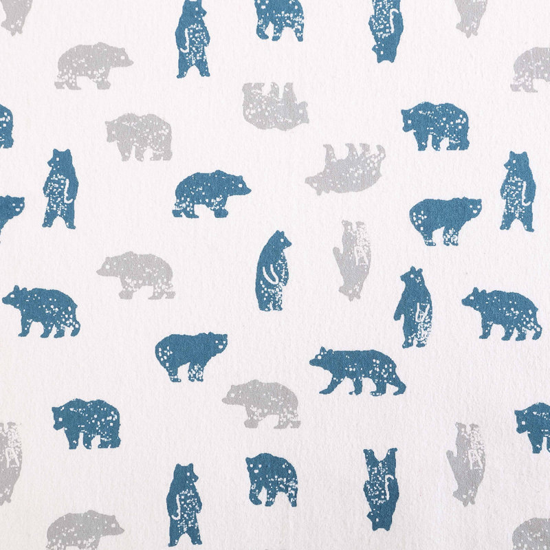 Ensemble de draps 100% coton 200 fils, Ensemble de draps pour grand lit avec 2 taies d'or, Ours de la montagne