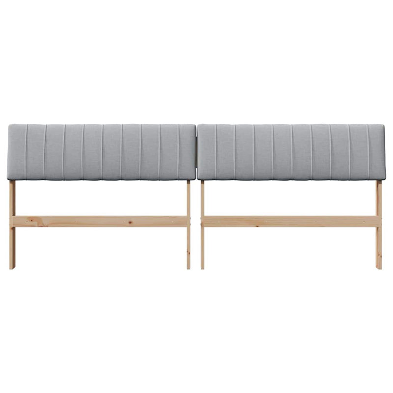 Solid Wood Headboard, King, Light Grey, Brown