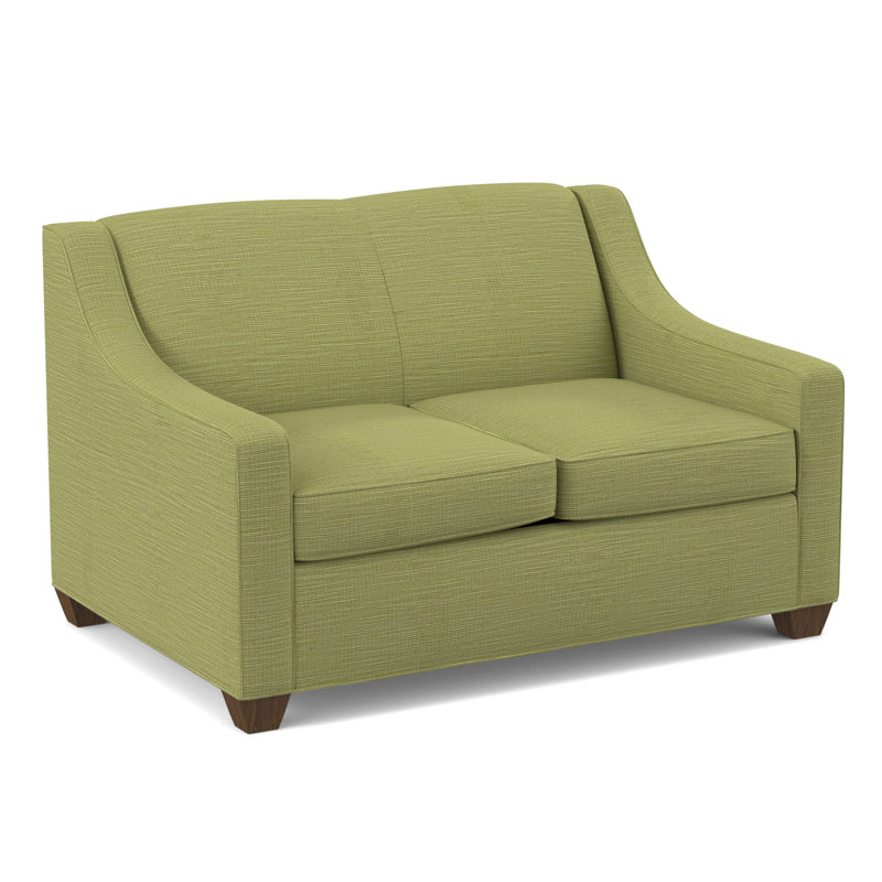 Phillips 52" Square Arm Loveseat with Reversible Cushions, Montana Walnut, Dillon Buff