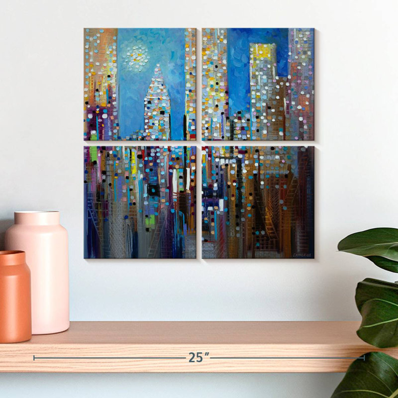 Sun Over The City, 18" H x 18" W