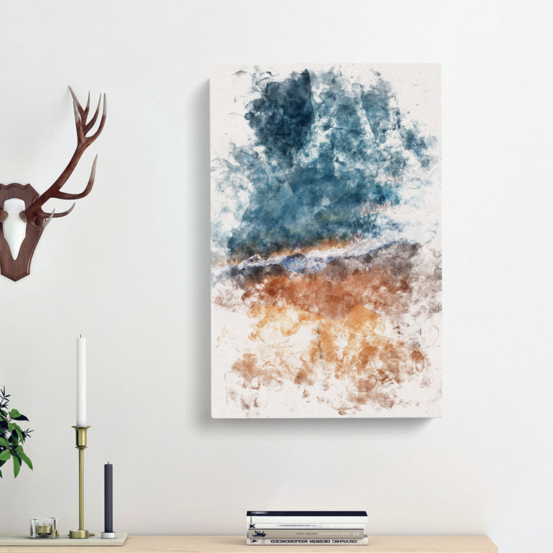 Alone Upon The Beach - Wrapped Canvas Painting, 60cm H x 40cm W x 3cm D