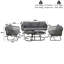 166cm Long  Garden Lounge Set, Thick Quality Space Saving Sofas With Glass Coffee Table, Grey