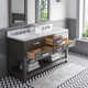 Cronin 60" Carrara White Marble Countertop Bath Vanity with Faucet and Mirror