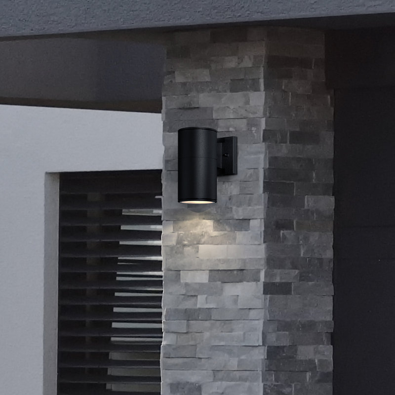 Applique murale cylindrique noire en aluminium Eghil