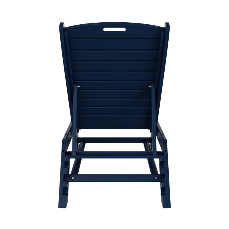 Chaise longue d'extérieur en PEHD Laguna, Marine