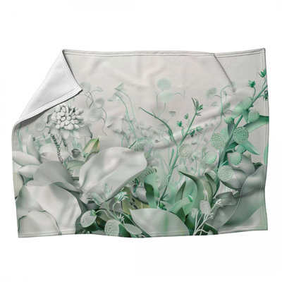 Jeté en molleton Botanical - Jetés floraux pour canapés ou lits