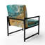 Golden Waves tourbillonnantes, tableau I - Fauteuil rembourré moderne, fauteuil d'appoint à motif en spirale-108625404