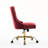 American - Style Wine Red Chair, Velvet Upholstered, Golden Metal Base, Design, Comfortable Triple Elastic Cushion Design Hand Pulled Buttons, Cushion, Deep And Wide Seating-1918711488