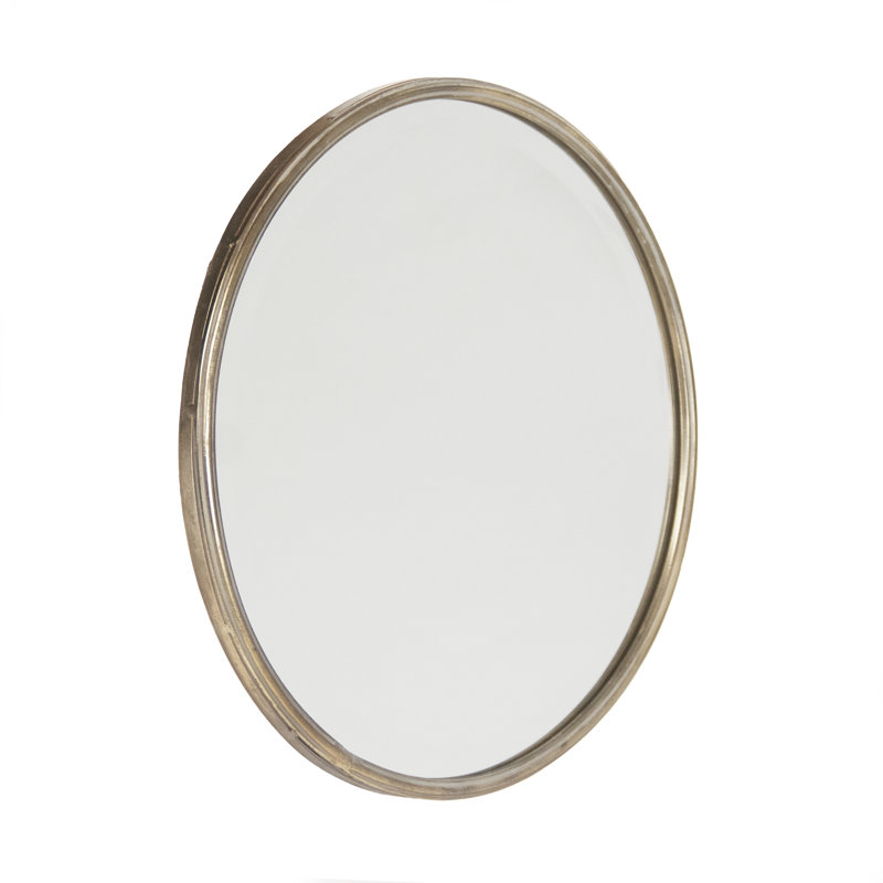 Sasha Flat Beveled Wall Mirror, 18" H x 18" W