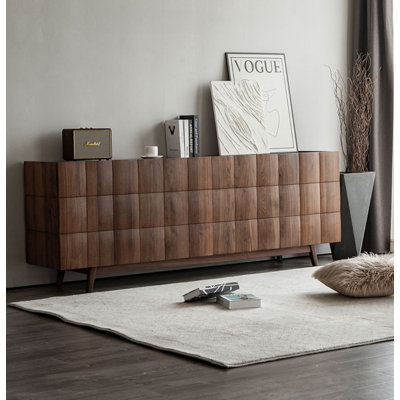 Meuble télé simple en bois massif brun