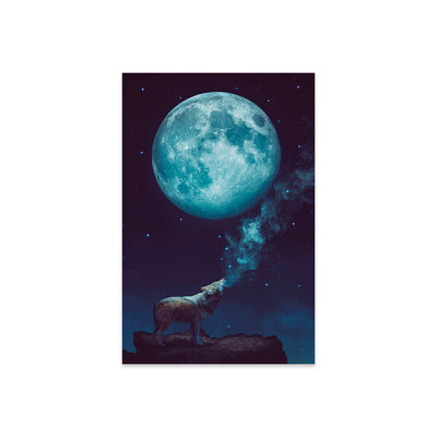 Lone Wolf Howl - Night - impression non encadrée