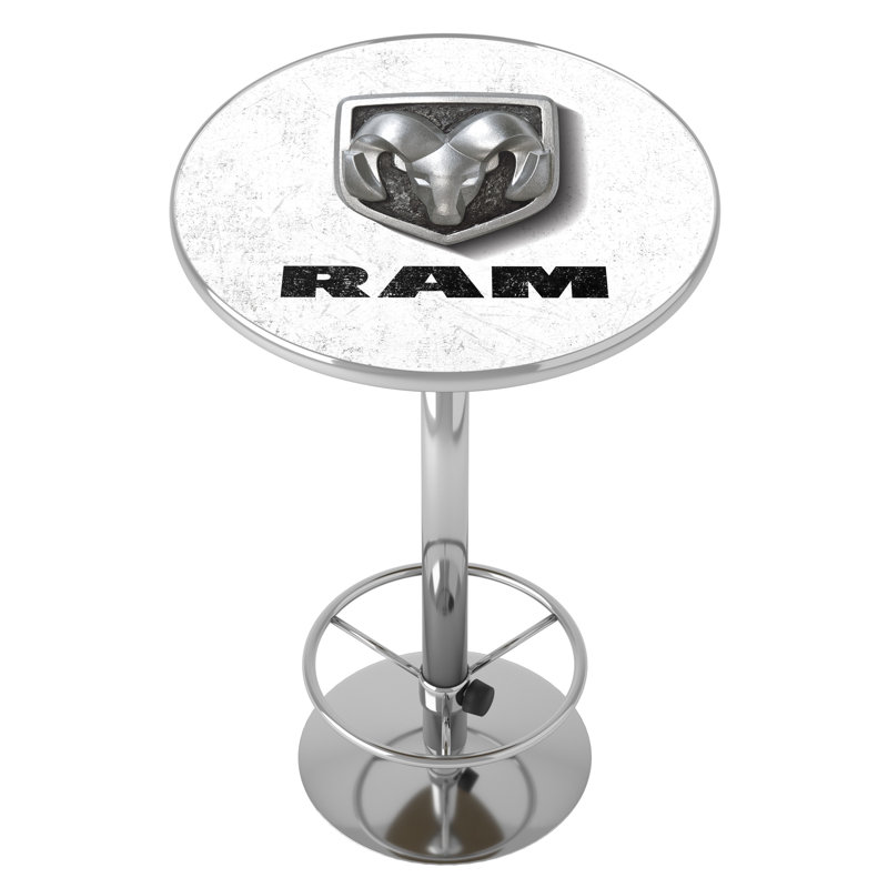 RAM Logo White Bar Table with Footrest