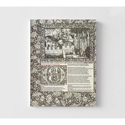 Troilus et Criseyde, Liber Secundus par William Morris, décor de l'histoire du textile noir et blanc, motif d'entrée classique William Morris