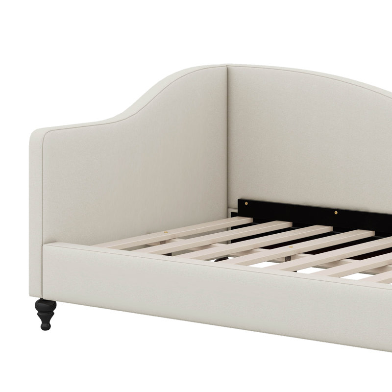 L-Shaped Linen Daybed, Beige, Twin