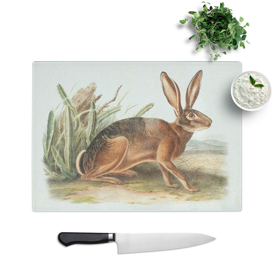 Tempered Glass Californian Hare Chopping Board