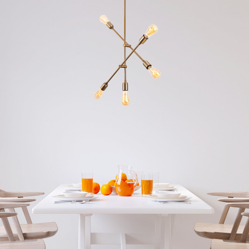 Lustre linéaire spoutnik moderne à 5 lumières Pacifica