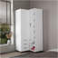 Armoire blanche avec rangement ouvert et 2 tiroirs