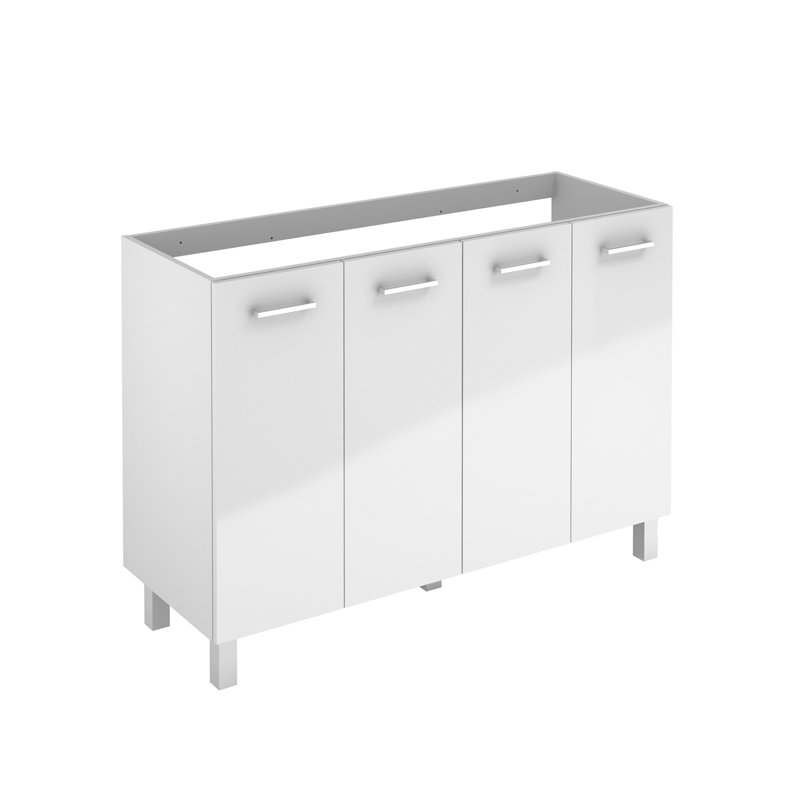 Logic 47.3'' Double Bathroom Vanity Base Only, Glossy White