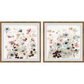 Latitude Run® 'Blooming Garden II' 2 Piece Framed Watercolor Painting ...