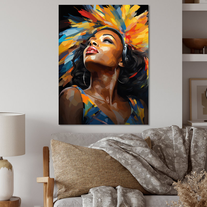 Jazz afro-américain, portrait II - impression d'art en métal afro-américain, H 32 po x l 16 po x P 1 po