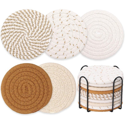 Ensemble de sous-verres pour boissons 10 pièces, ensemble de sous-verres absorbants pour la maison, décorations d'automne pour la maison et la ferme, 4,3 pouces