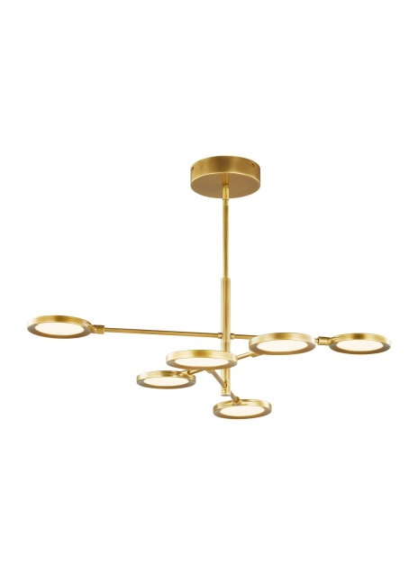 Spectica 6 Chandelier, Plated Brass