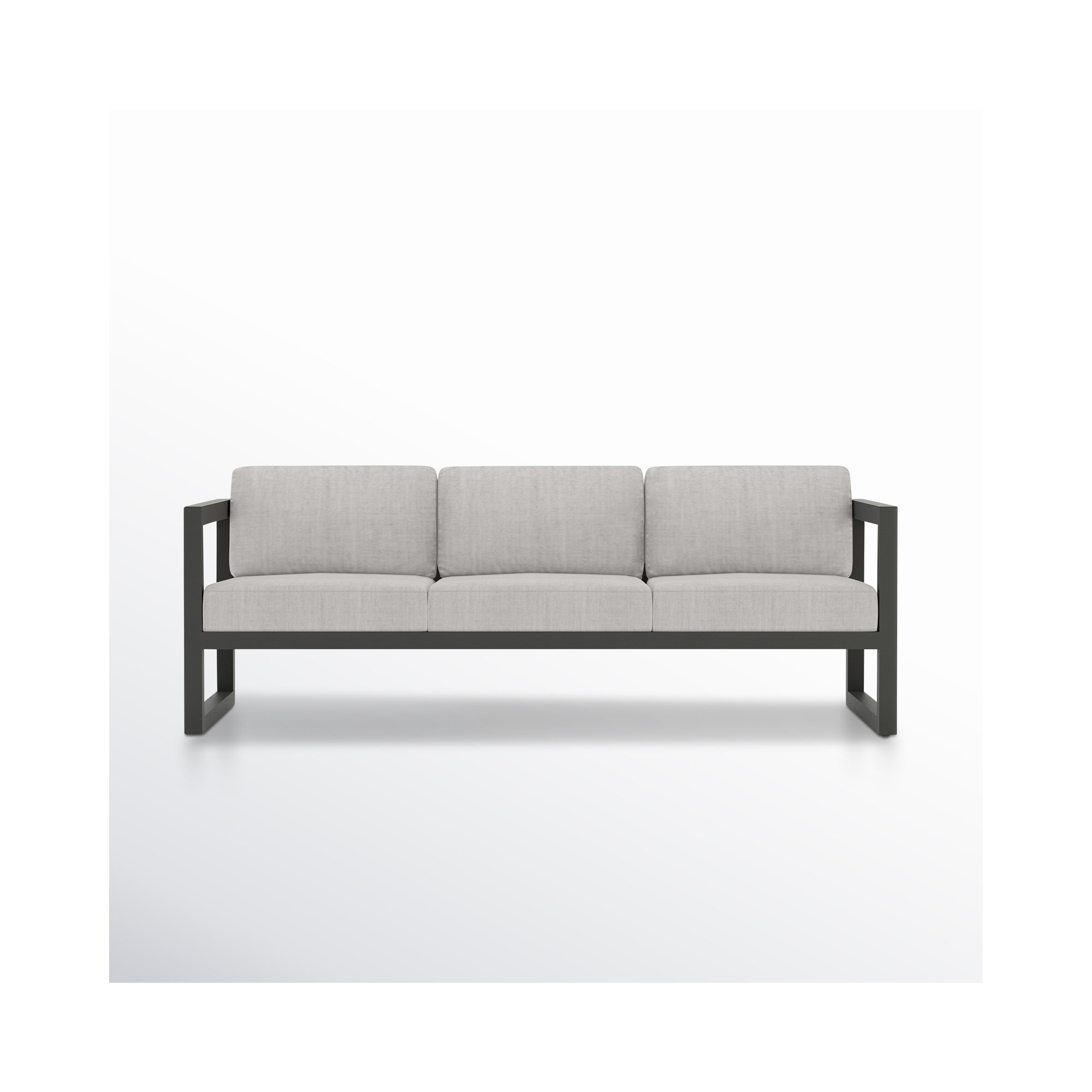 Smith 84" Outdoor Sofa with Sunbrella® Cushions, Slate, Cast Silver