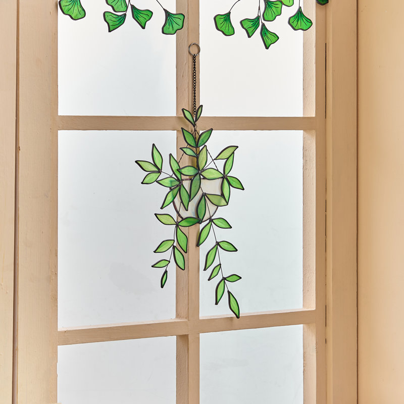 Panneau de fenêtre floral et plantes