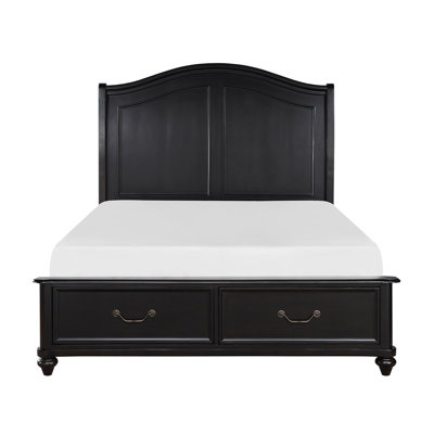Grand lit plateforme gris anthracite avec meubles de chambre à coucher au fini brun anthracite avec tiroirs de rangement au design classique