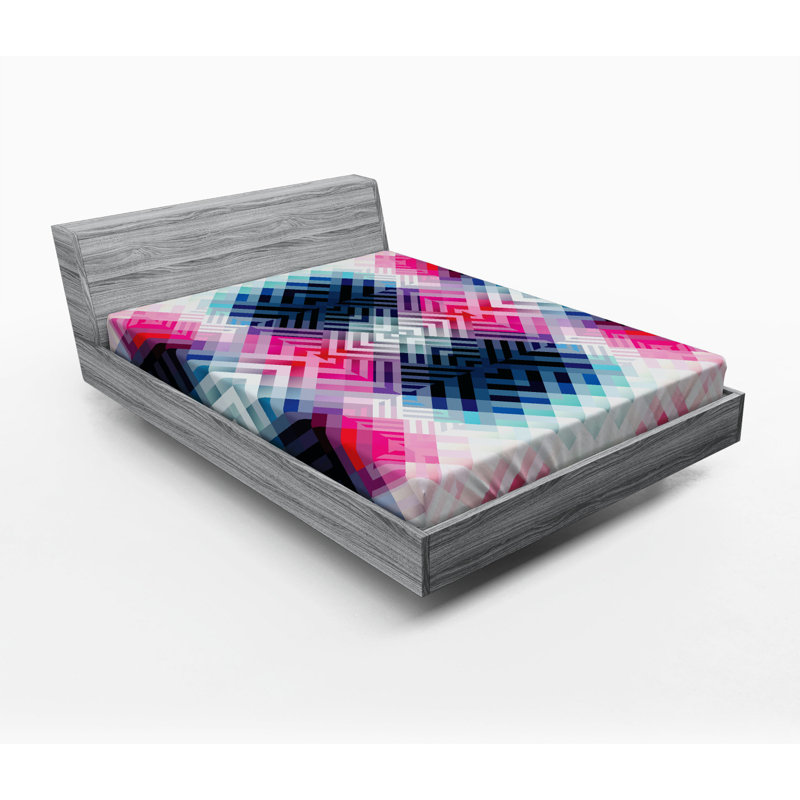 Microfiber Abstract Fitted Sheet, Full Fitted Sheet