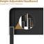Structure de lit plateforme simple TG avec tête de lit réglable, structure de lit en velours avec support en métal robuste, pas de sommier tapissier, bordure beige et noire-1363250084-1363250090