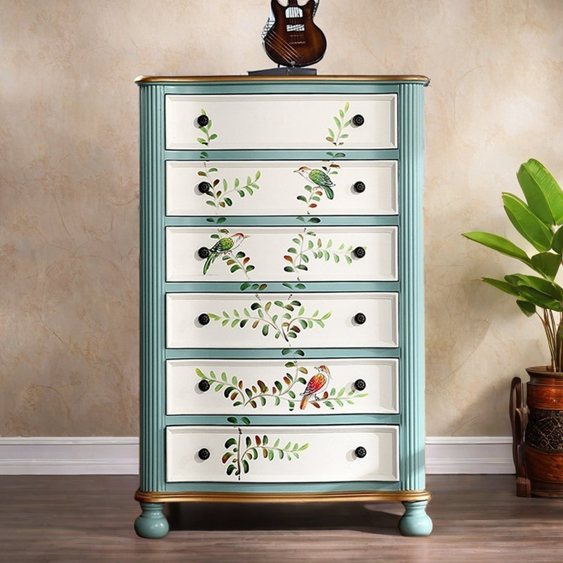 Chic Mediterranean-Inspired 6-Drawer Accent Chest