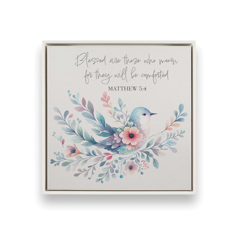 «Blessed Are Ceux Qui Mourn» par Nicole DeCamp, reproduction d'art, Framed Canvas, L 30 po x H 30 po, Blanc