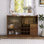 Freestanding Sideboard With 2 Sliding Striped Glass Doors