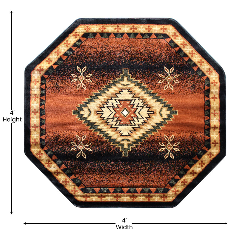 Tapis d'intérieur à thème Brandessa, Octogone 4 pi