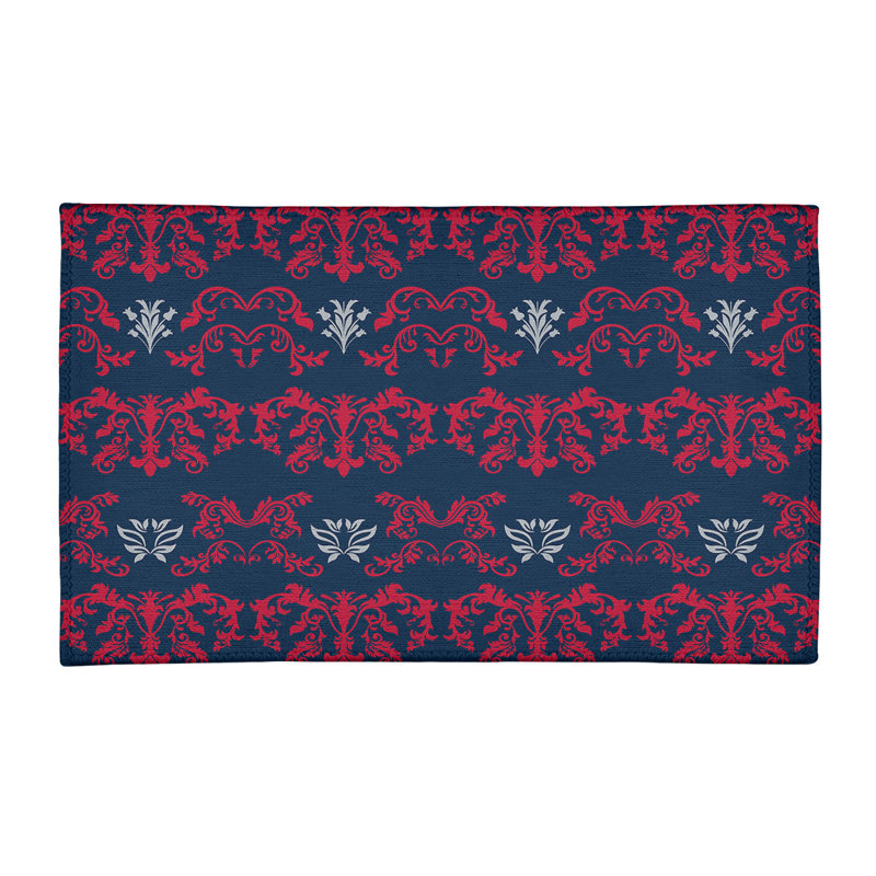 Tapis damassé noir / rose, Rectangle 3 pi x 5 pi