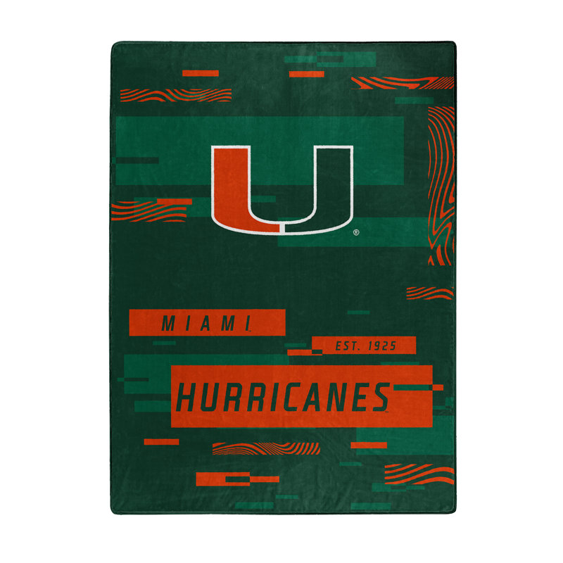 Throw Blanket, Green/Orange, Miami Hurricanes