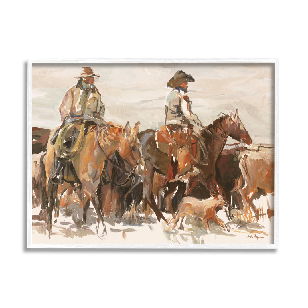 Cowboys & Horses Farm Giclee Art by Marilyn Hageman August Grove® 