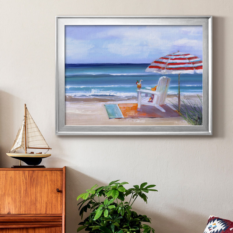 Toile encadrée de qualité supérieure Tea By The Sea - prête à être accrochée, Cadre argenté, H 18,5 po x l 24,5 po x P 1 po
