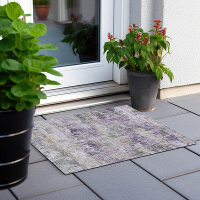 Machine Washable Indoor/Outdoor Christain ACN1379 Lavender Rug